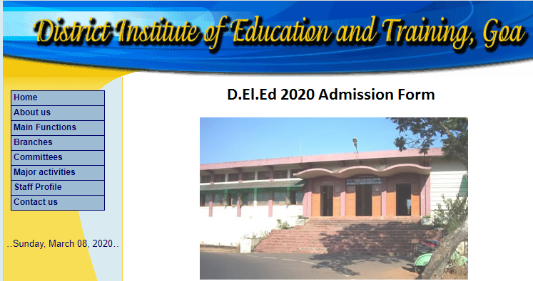 Goa D.El.Ed 2020 Admission Form Date, Online Application form, Counselling