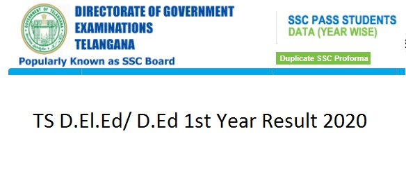 TS D.Ed 1st Year Results 2021