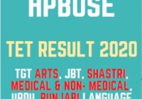HP TET Result Nov 2020 TGT Arts, JBT Shastri hpbose.org