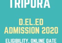 SCERT Tripura D.El.Ed Admission 2020 Merit List