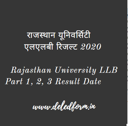Uniraj LLB 1st 2nd 3rd Year Result 2020 Rajasthan University Law Result Date