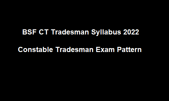 BSF CT Tradesman Syllabus 2022 in Hindi PDF Download Constable Tradesman Exam Pattern